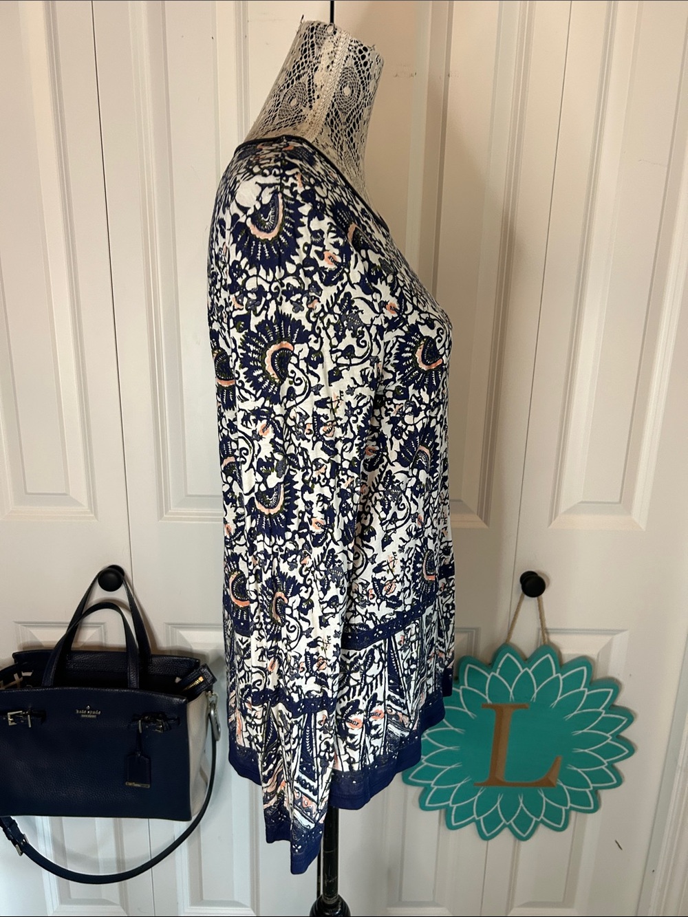 Tory Burch Madura Print Moroccan Crewneck Pullover - Kate Middleton Style Size M - Picture 5 of 9